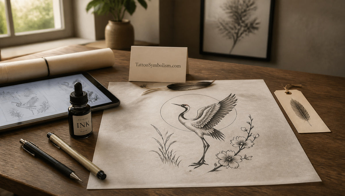 Crane Tattoo Meaning Designs and Placement