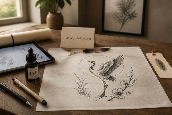 Crane Tattoo Meaning Designs and Placement